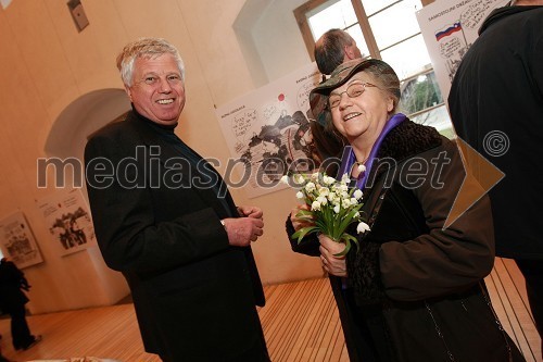 Dr. Janez Poje in dr. Jelena Šarac, žena karikaturista Darka Šaraca