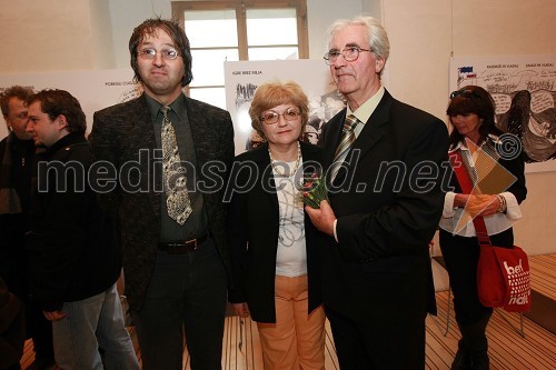 Dr. Damir Globočnik, Gorenjski muzej, Mira Stančič in Darko Šarac, avtor razstave