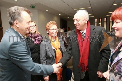 Anton Guzej, generalni direktor RTV Slovenija, Angelina Premdehar, novinarka Televizije Maribor in Janez Ujčič, generalni direktor RTS in mestni svetnik MOM