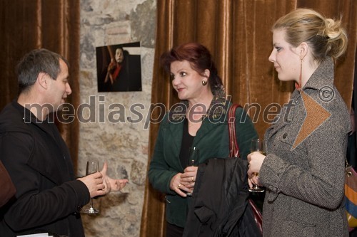 Vladimir Koželj, arhitekt, Milena Morača, operna pevka in Hana Souček, hči Jurija Součka in Milene Morača