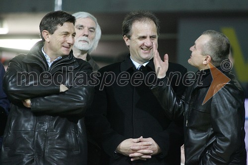 Borut Pahor, predsednik Vlade RS, Ivan Simič, novi predsednik Nogometne zveze Slovenije, in Franc Kangler, župan Maribora