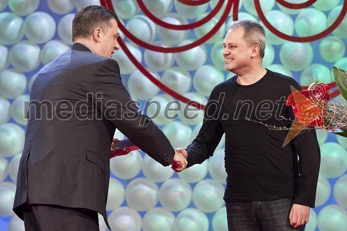 Igor Pirkovič, asistent direktorja TV Slovenija Igor Podpečan, glasbenik in producent (sodelujoči pri nastanku zmagovalne polke ansambla Golte)