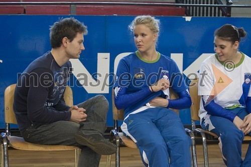 Mitja Petkovšek, gimnastičar, Adela Šajn, telovadka in Saša Golob, telovadka