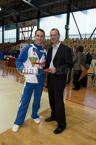 Sašo Bertoncelj, gimnastičar in Sebastjan Piletič, gimnastični trener