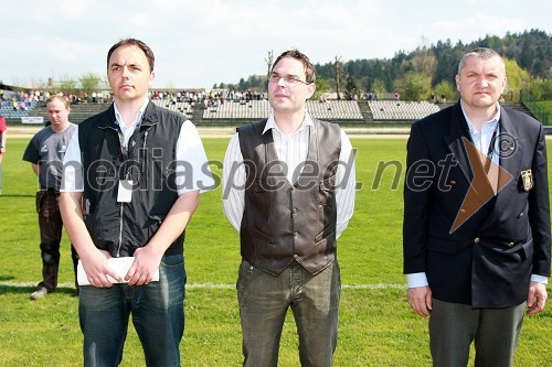 Tomaž Požrl, direktor dirke in urednik Speedway.si, ... in Igor Kolenko, predsednik žirije AMZS in podpredsednik kluba Speedway team Lendava