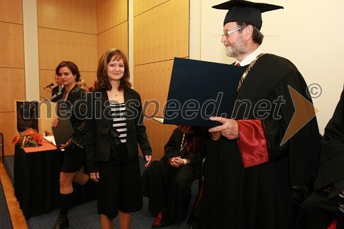 Dr. Tünde Vatai, Fakulteta za kemijo in kemijsko tehnologijo Univerze v Mariboru ter prof. dr. Ivan Rozman, rektor Univerze v Mariboru