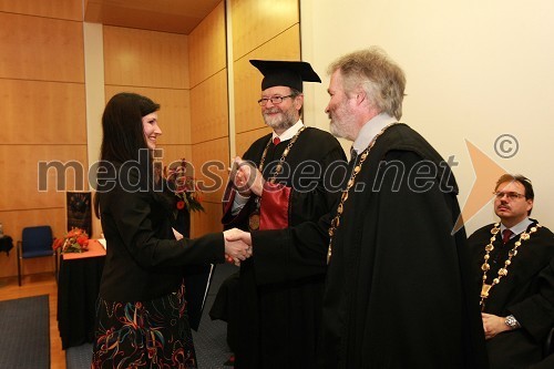 Dr. Barbara Bradač, Ekonomska poslovna fakulteta Univerze v Mariboru, prof. dr. Ivan Rozman, rektor Univerze v Mariboru ter prof. dr. Samo Bobek