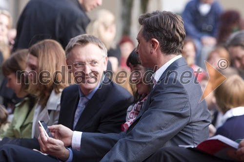 Janez Potočnik, evropski komisar za znanost in raziskave in Borut Pahor, predsednik Vlade RS