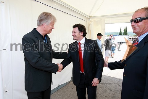 Jurij Korenc, idejni oče in izvršni direktor Internautice, dr. Patrick Vlačič, minister za promet in Marjan Božnik, direktor Marine Portorož