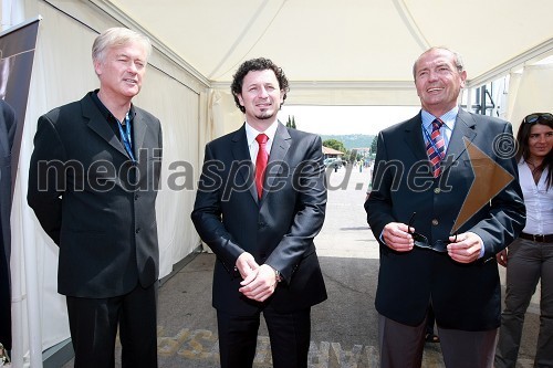 Jurij Korenc, idejni oče in izvršni direktor Internautice, dr. Patrick Vlačič, minister za promet in Marjan Božnik, direktor Marine Portorož