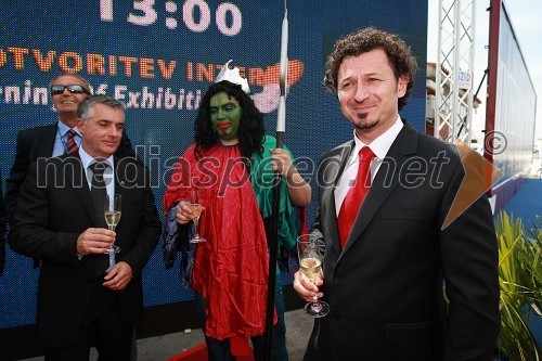 Tomaž Gantar, župan občine Piran, dr. Patrick Vlačič, minister za promet in Neptun