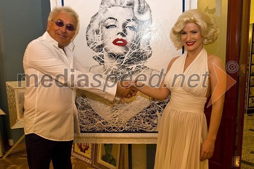 Prof. Daniele Ermes Dondé, italijanski slikar in Danica Lovenjak kot Marilyn Monroe