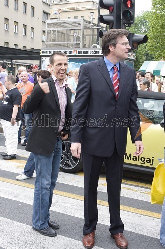 Darko Krajnc, predsednik Stranke mladih Slovenije in Zoran Thaler, politik