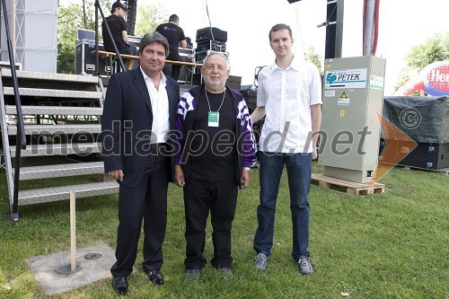 Davorin Terčon, župan Občine Sežana, Mihael Petek, župan občine Radenci in Marko Kolenc, načelnik Športno rekreacijskega centra Tivoli