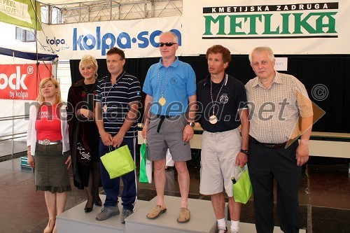 Renata Brunskole, županja občine Metlika, Simona Žugelj, druga kraljica metliške črnine, Srečko Kobetič, Dragatuš, Zdravko Kukman, Marathon Novo mesto, Toni Žagar, ŠD Lončar Dolenja in Andrej Sever, predsednik Športne zveze Občine Metlika