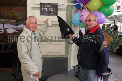 Tone Vogrinec, nekdanji direktor alpskih smučarskih disciplin in direktor smučarskega sklada ter Ivo Daneu, košarkarska legenda