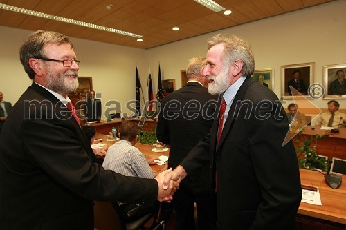 Prof. dr. Ivan Rozman, rektor Univerze v Mariboru in Matjaž Zanoškar, poslanec DZ, podpredsednik Odbora za visoko šolstvo, znanost in tehnološki razvoj DZ RS in župan MO Slovenj Gradec