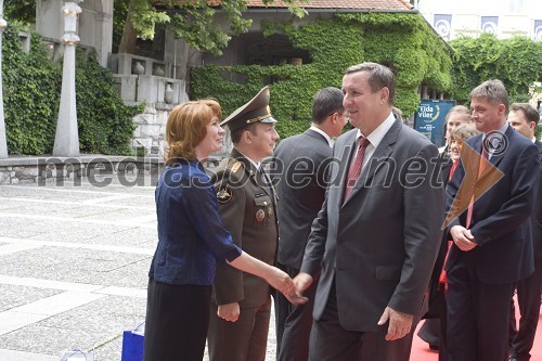 Olga Kornijeenkov, Vladimir Kornijeenkov, vojaški ataše na ruski ambasadi in Jožef Jerovšek, poslanec SDS