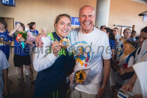 Novinarska konferenca, zlata judoistka Andreja Leški