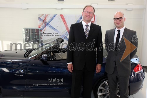 Andrej Malgaj, lastnik in direktor podjetja Avtohiša Malgaj in Miha Ažman, generalni direktor BMW Slovenija