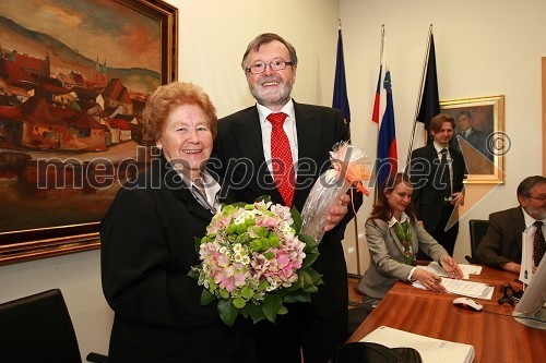 Prof. dr. Zinka Zorko, akademkinja in redna članica SAZU ter prof. dr. Ivan Rozman, rektor Univerze v Mariboru