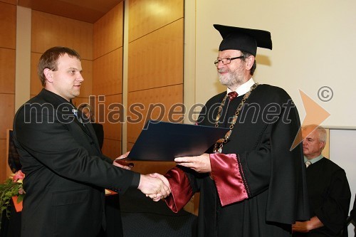 Dr. Marko Knez, Fakulteta za strojništvo Univerze v Mariboru in prof. dr. Ivan Rozman, rektor Univerze v Mariboru