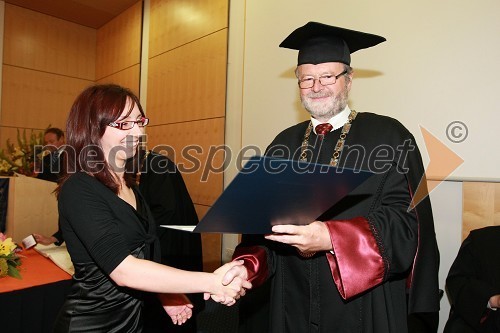 Dr. Natalija Ulčnik, Filozofska fakulteta Univerze v Mariboru in prof. dr. Ivan Rozman, rektor Univerze v Mariboru