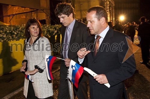 Borut Sajovic, župan Tržiča s soprogo in ...