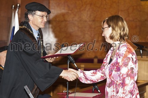 Prof. dr. Peter Maček, prorektor Univerze v Ljubljani in dr. Mihaela Triglav Čekada, Fakulteta za gradbeništvo in geodezijo Univerze v Ljubljani