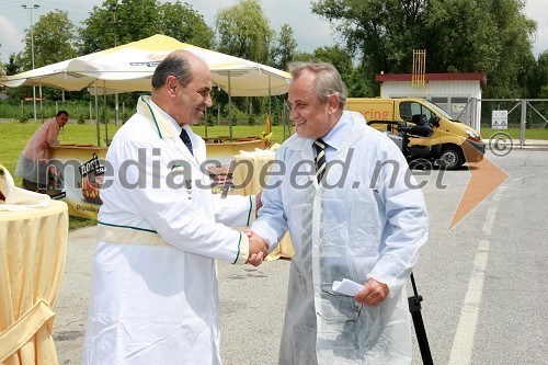 Roman Glaser, generalni direktor Perutnine Ptuj in dr. Milan Pogačnik, minister za kmetijstvo, gozdarstvo in prehrano RS