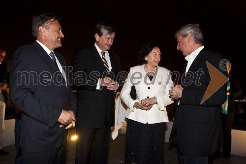 Zoran Jankovič, župan Ljubljane, dr. Danilo Türk, predsednik Republike Slovenije in soproga Barbara Miklič Türk ter Makhar Vaziev, direktor baleta milanske La Scale