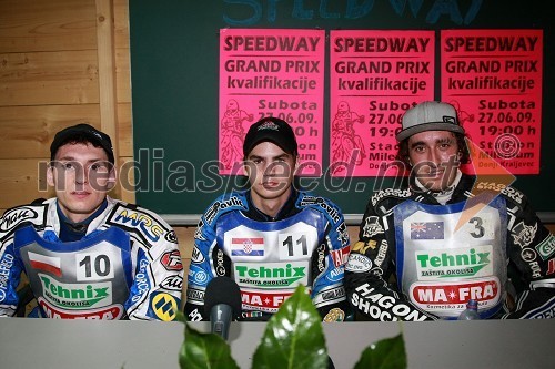 Piotr Swiderski, Poljska, Jurica Pavlic, Hrvaška in Chris Holder, Avstralija