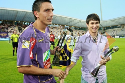 Zoran Pavlovič, nogometaš NK Maribor in Etien Velikonja, nogometaš NK HIT Gorica