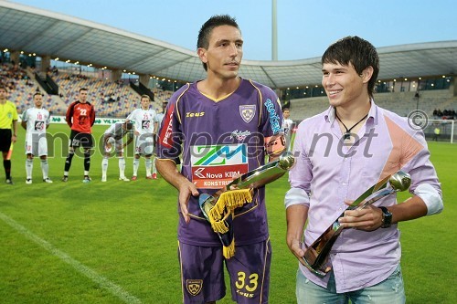 Zoran Pavlovič, nogometaš NK Maribor in Etien Velikonja, nogometaš NK HIT Gorica