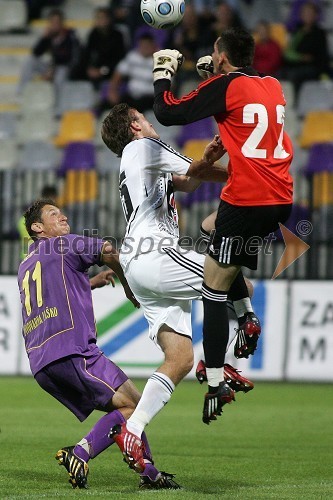 Dragan Jelič, nogometaš NK Maribor, ..., nogometaš NK Interblock in Matjaž Rozman, nogometaš NK Interblock