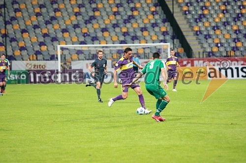 Zoran Pavlovič, nogometaš NK Maribor in David Lomaia, nogometaš FC Wit Georgia