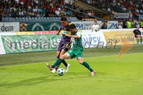 Zoran Pavlovič, nogometaš NK Maribor in Lasha Japaridze, nogometaš FC Wit Georgia