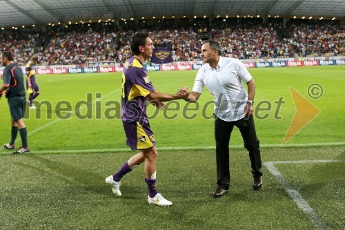 Zoran Pavlovič, nogometaš NK Maribor in Darko Milanič, trener NK Maribor