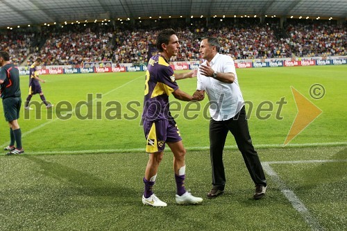 Zoran Pavlovič, nogometaš NK Maribor in Darko Milanič, trener NK Maribor