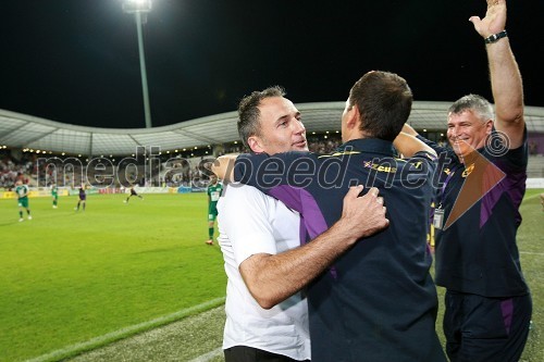 Darko Milanič, trener NK Maribor in Ante Šimundža, pomočnik trenerja pri NK Maribor