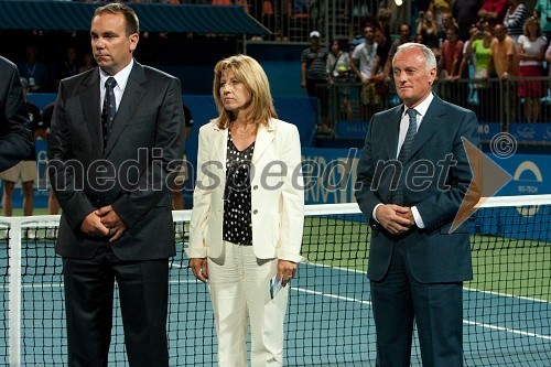 Andrej Bizjak, direktor Banka Koper Slovenia Open, Mima Jaušovec, nekdanja kapetanka slovenske ženske teniške reprezentance in Ezio Salvai, predsednik uprave Banke Koper