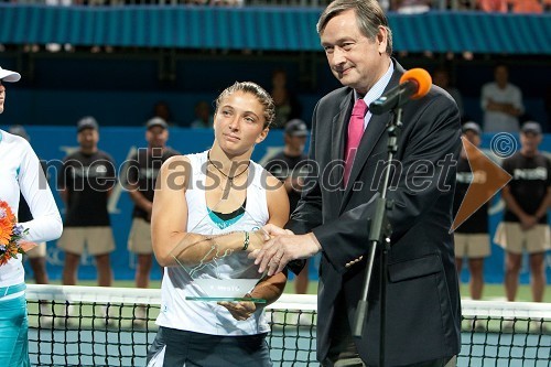 Sara Errani, teniška igralka in dr. Danilo Türk, predsednik Republike Slovenije