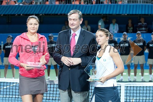 Dinara Safina, teniška igralka,  Danilo Türk, predsednik Republike Slovenije in Sara Errani, teniška igralka