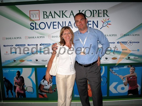 Mima Jaušovec, predsednica organizacijskega odbora turnirja Banka Koper Slovenia Open, in Andrej Bizjak, direktor turnirja Banka Koper Slovenia Open