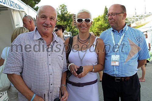 Aleksander Lucu - Luc, novinar, Alenka Žavbi, fotografinja in novinarka in Franc Bizjak, član organizacijskega odbora Banka Koper Slovenia Open