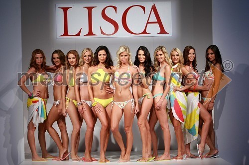 	Karin Škufca, manekenka, Duška Stojič, manekenka, Anamarija Avbelj, Miss Universe Slovenije 2008, Maja Jamnik, manekenka, Sabina Remar, Miss Universe 2004 in manekenka, Natalija Osolnik, manekenka in novi obraz Lisce, Iris Mulej, Miss Slovenije 2006, Urša Šabec, manekenka, Tara Zupančič, miss Alpe Adria International in manekenka, Marija Herjavić, manekenka ter Alma M., manekenka