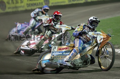 Od leve: Jason Crump in Leigh Adams (oba Avstralija) in Tony Rickardsson (Švedska)