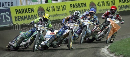 Od leve: Antonio Lindbaeck (Švedska), Tony Rickardsson (Švedska), Jason Crump in Leigh Adams (oba Avstralija)