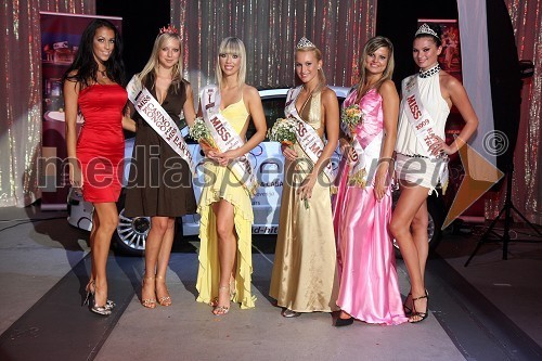 Tina Gaber, Miss Hawaiian Tropic 2008, Maja Jamnik, miss Casino Kongo 2009, Tina Škraban, 2. spremljevalka Miss Monda 2010, Tjaša Sidar, Miss Monda 2010, Alona Pešta, 1. spremljevalka Miss Monda 2010 in Daša Podržaj, Miss Hawaiian Tropic 2009