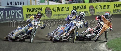 Od leve: Tomasz Chrzanowski (Poljska), Nicki Pedersen (Danska), Tony Rickardsson (Švedska) in Ryan Sullivan (Avstralija)